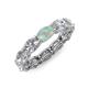4 - Madison 6x4 mm Oval Lab Grown Diamond and Opal Eternity Band 
