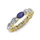 4 - Madison 6x4 mm Oval Lab Grown Diamond and Iolite Eternity Band 
