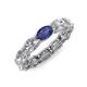 4 - Madison 6x4 mm Oval Lab Grown Diamond and Iolite Eternity Band 