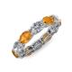 4 - Madison 6x4 mm Oval Diamond and Citrine Eternity Band 