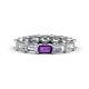 1 - Beverly 5x3 mm Emerald Cut Natural Diamond and Amethyst Eternity Band 