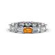 1 - Beverly 5x3 mm Emerald Cut Natural Diamond and Citrine Eternity Band 