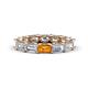 1 - Beverly 5x3 mm Emerald Cut Natural Diamond and Citrine Eternity Band 