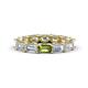 1 - Beverly 5x3 mm Emerald Cut Natural Diamond and Peridot Eternity Band 