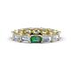 1 - Beverly 5x3 mm Emerald Cut Natural Diamond and Lab Created Alexandrite Eternity Band 