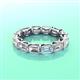 3 - Beverly 5x3 mm Emerald Cut Natural Diamond and Aquamarine Eternity Band 