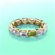 3 - Beverly 5x3 mm Emerald Cut Natural Diamond and Peridot Eternity Band 