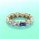 3 - Beverly 5x3 mm Emerald Cut Natural Diamond and Iolite Eternity Band 