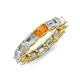 4 - Beverly 5x3 mm Emerald Cut Natural Diamond and Citrine Eternity Band 