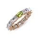 4 - Beverly 5x3 mm Emerald Cut Natural Diamond and Peridot Eternity Band 