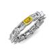 4 - Beverly 5x3 mm Emerald Cut Natural Diamond and Yellow Sapphire Eternity Band 