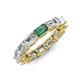 4 - Beverly 5x3 mm Emerald Cut Natural Diamond and Lab Created Alexandrite Eternity Band 