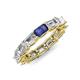 4 - Beverly 5x3 mm Emerald Cut Natural Diamond and Iolite Eternity Band 