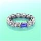 3 - Beverly 5x3 mm Emerald Cut Lab Grown Diamond and Tanzanite Eternity Band 