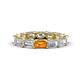 1 - Beverly 5x3 mm Emerald Cut Lab Grown Diamond and Citrine Eternity Band 