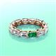 3 - Beverly 5x3 mm Emerald Cut Lab Grown Diamond and Emerald Eternity Band 