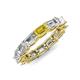 4 - Beverly 5x3 mm Emerald Cut Lab Grown Diamond and Yellow Sapphire Eternity Band 