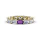 1 - Beverly 5x3 mm Emerald Cut Lab Grown Diamond and Amethyst Eternity Band 