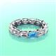 3 - Beverly 5x3 mm Emerald Cut Lab Grown Diamond and Blue Topaz Eternity Band 