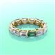 3 - Beverly 5x3 mm Emerald Cut Lab Grown Diamond and Lab Created Alexandrite Eternity Band 
