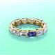 3 - Beverly 5x3 mm Emerald Cut Lab Grown Diamond and Iolite Eternity Band 