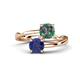 1 - Jianna 6.00 mm Cushion Lab Created Alexandrite and Round Iolite 2 Stone Promise Ring 