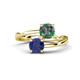 1 - Jianna 6.00 mm Cushion Lab Created Alexandrite and Round Iolite 2 Stone Promise Ring 