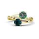 1 - Jianna 6.00 mm Cushion Lab Created Alexandrite and Round London Blue Topaz 2 Stone Promise Ring 