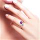 3 - Jianna 6.00 mm Cushion Amethyst and GIA Certified Round Natural Diamond 2 Stone Promise Ring 
