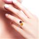 3 - Jianna 6.00 mm Cushion Rhodolite Garnet and Round Citrine 2 Stone Promise Ring 