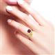 3 - Jianna 6.00 mm Cushion Rhodolite Garnet and Round Lab Created Yellow Sapphire 2 Stone Promise Ring 