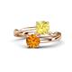 1 - Jianna 6.00 mm Cushion Lab Created Yellow Sapphire and Round Citrine 2 Stone Promise Ring 