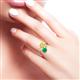 3 - Jianna 6.00 mm Cushion Lab Created Yellow Sapphire and Round Emerald 2 Stone Promise Ring 