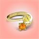 4 - Jianna 6.00 mm Cushion Lab Created Yellow Sapphire and Round Citrine 2 Stone Promise Ring 