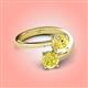 4 - Jianna 6.00 mm Cushion Lab Created Yellow Sapphire and Round Yellow Diamond 2 Stone Promise Ring 