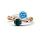 1 - Jianna 6.00 mm Cushion Blue Topaz and Round London Blue Topaz 2 Stone Promise Ring 
