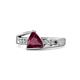 1 - Medora 1.54 ctw Trillion shape Rhodolite Garnet (7.00 mm) accented Natural Diamonds Engagement Ring 