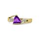 1 - Medora 1.09 ctw Trillion shape Amethyst (7.00 mm) accented Natural Diamonds Engagement Ring 