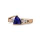 1 - Medora 1.44 ctw Trillion shape Created Blue Sapphire (7.00 mm) accented Natural Diamonds Engagement Ring 