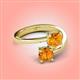 4 - Jianna 6.00 mm Cushion and Round Citrine 2 Stone Promise Ring 