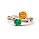 1 - Jianna 6.00 mm Cushion Citrine and Round Emerald 2 Stone Promise Ring 