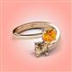 4 - Jianna 6.00 mm Cushion Citrine and Round Smoky Quartz 2 Stone Promise Ring 