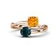 1 - Jianna 6.00 mm Cushion Citrine and Round London Blue Topaz 2 Stone Promise Ring 