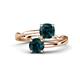 1 - Jianna 6.00 mm Cushion and Round London Blue Topaz 2 Stone Promise Ring 