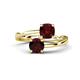1 - Jianna 6.00 mm Cushion and Round Red Garnet 2 Stone Promise Ring 