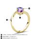 6 - Jianna 6.00 mm Cushion Amethyst and Round Tanzanite 2 Stone Promise Ring 