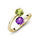 5 - Jianna 6.00 mm Cushion Amethyst and Round Peridot 2 Stone Promise Ring 