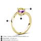 6 - Jianna 6.00 mm Cushion Amethyst and Round Yellow Diamond 2 Stone Promise Ring 