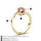 6 - Jianna 6.00 mm Cushion Amethyst and Round Citrine 2 Stone Promise Ring 
