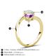 6 - Jianna 6.00 mm Cushion Amethyst and Round Opal 2 Stone Promise Ring 